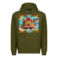 Army Green Christmas cowboy gnome Premium Hoodie - CowhideDigitalArt