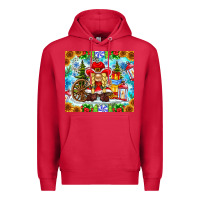 Cardinal Christmas cowboy gnome Premium Hoodie - CowhideDigitalArt