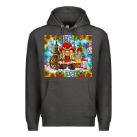 Charcoal Heather Christmas cowboy gnome Premium Hoodie - CowhideDigitalArt