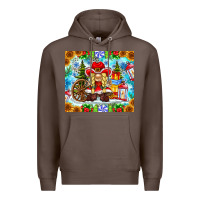 Coffee Christmas cowboy gnome Premium Hoodie - CowhideDigitalArt