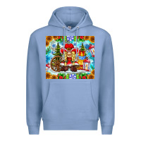 Colony Blue Christmas cowboy gnome Premium Hoodie - CowhideDigitalArt