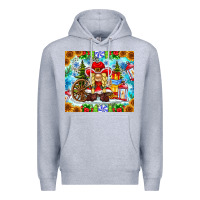 Heather Grey Christmas cowboy gnome Premium Hoodie - CowhideDigitalArt