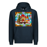 Navy Christmas cowboy gnome Premium Hoodie - CowhideDigitalArt