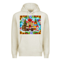 Oatmeal Heather Christmas cowboy gnome Premium Hoodie - CowhideDigitalArt