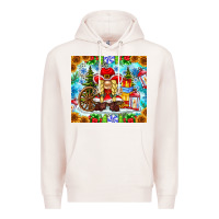 Pale Pink Christmas cowboy gnome Premium Hoodie - CowhideDigitalArt