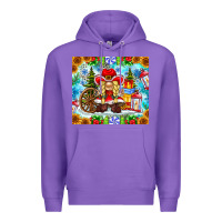 Purple Christmas cowboy gnome Premium Hoodie - CowhideDigitalArt