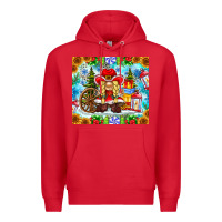 Red Christmas cowboy gnome Premium Hoodie - CowhideDigitalArt
