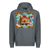 Rock Christmas cowboy gnome Premium Hoodie - CowhideDigitalArt