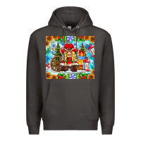 Smoke Christmas cowboy gnome Premium Hoodie - CowhideDigitalArt