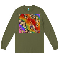 Army Green Pride rainbow leopard design Long Sleeve Tee - FaDigitalArtStudio