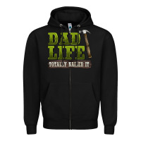 Black dad lıfe totally naıled it Zipper Hoodie - BarkalooDesign