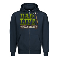 Navy dad lıfe totally naıled it Zipper Hoodie - BarkalooDesign