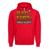 Red dad lıfe totally naıled it Zipper Hoodie - BarkalooDesign
