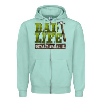 Seafoam dad lıfe totally naıled it Zipper Hoodie - BarkalooDesign