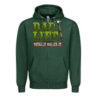 Sports Green dad lıfe totally naıled it Zipper Hoodie - BarkalooDesign