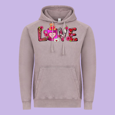 Love Coffee Mug Valentines Day Vintage Hoodie Designed By Fadigitalartstudio