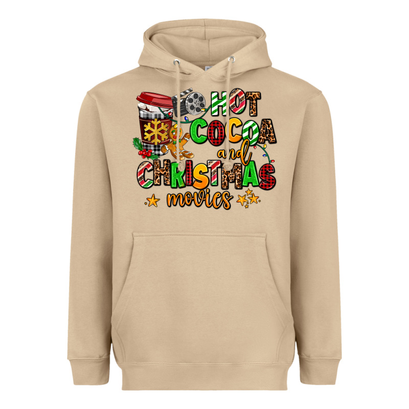 Hot Cocoa And Christmas Movies Heavyweight Hoodie by AdoDesignShop | Teevron