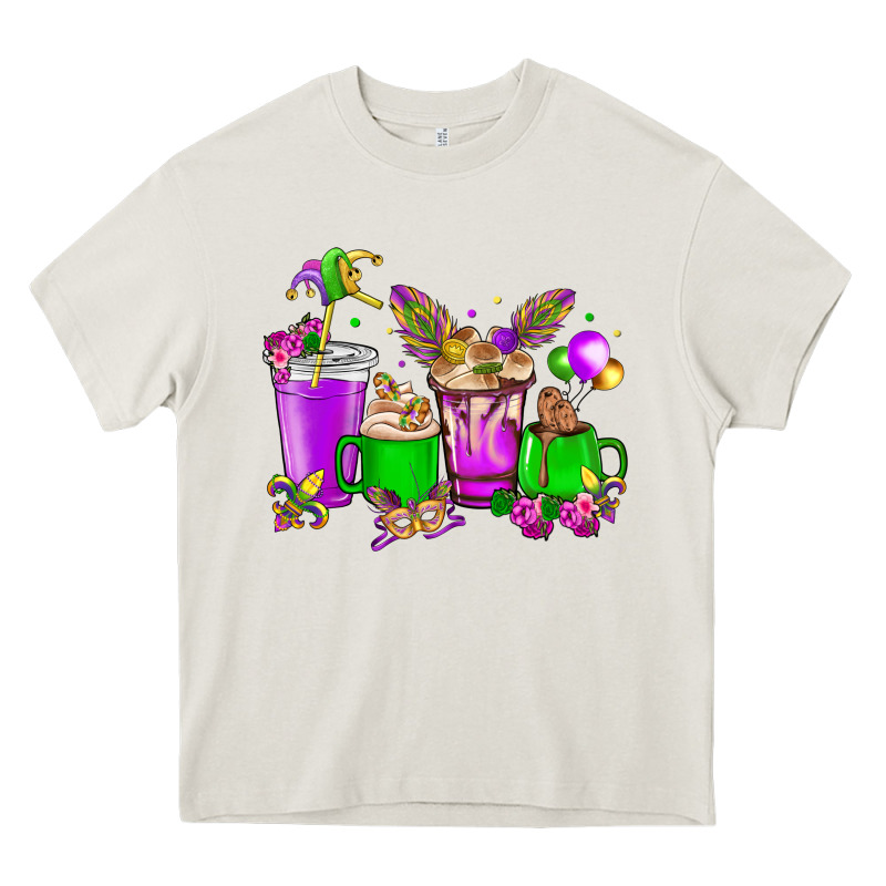 Mardi Gras Coffee Cups Heavy Core Tee by NancyCooperArtShop | Teevron