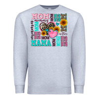 Heather Grey mom mama mommy with hearts Premium Sweatshirt - AdoDesignShop
