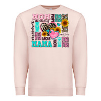 Pale Pink mom mama mommy with hearts Premium Sweatshirt - AdoDesignShop