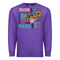 Purple mom mama mommy with hearts Premium Sweatshirt - AdoDesignShop