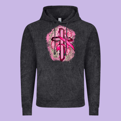 Breast Cancer Cross Vintage Hoodie Designed By Fadigitalartstudio