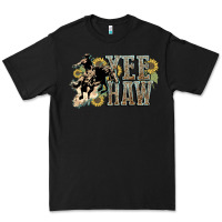 Black Yee haw Cowboy western Premium Tee - HowdyJamesFarm