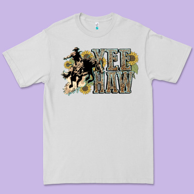 Yee Haw Cowboy Western Premium Tee Designed By Howdyjamesfarm