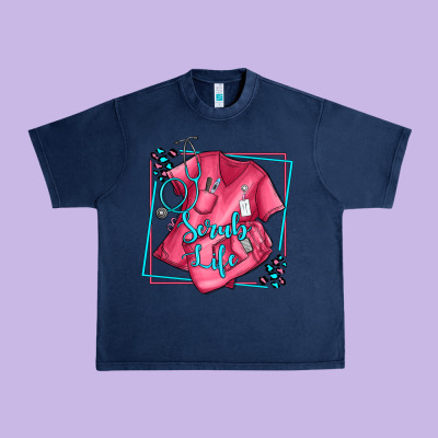 Nurse Scrub Life Olivia Urban Heavy Tee Designed By Oliviacreatesart
