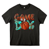 Asphalt Game day leopard basketball Heavy Core Tee - NancyCooperArtShop