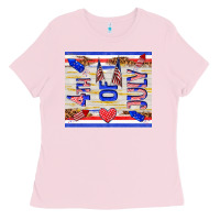 Bubblegum Pink 4 th of july Ladies Tee - TumblerDesignByShophia