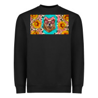 Black mama bear with sunflowers and glasses license plate Heavyweight Sweatshirt - Artiststas