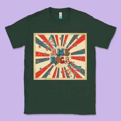Retro America Classic Tee Designed By Tumblerdesignbyshophia