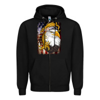 Black american mullet   eagle Zipper Hoodie - BarkalooDesign