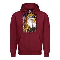 Burgundy american mullet   eagle Zipper Hoodie - BarkalooDesign