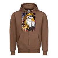 Chestnut american mullet   eagle Zipper Hoodie - BarkalooDesign