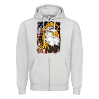 Dove Grey american mullet   eagle Zipper Hoodie - BarkalooDesign