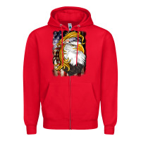 Red american mullet   eagle Zipper Hoodie - BarkalooDesign