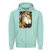Seafoam american mullet   eagle Zipper Hoodie - BarkalooDesign