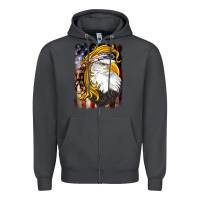 Smoke american mullet   eagle Zipper Hoodie - BarkalooDesign