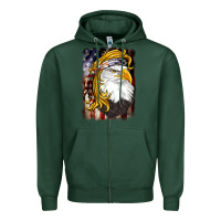 Sports Green american mullet   eagle Zipper Hoodie - BarkalooDesign