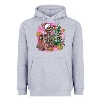 Heather Grey pink coffee gifts christmas skeleton coffee Heavyweight Hoodie - AdoDesignShop