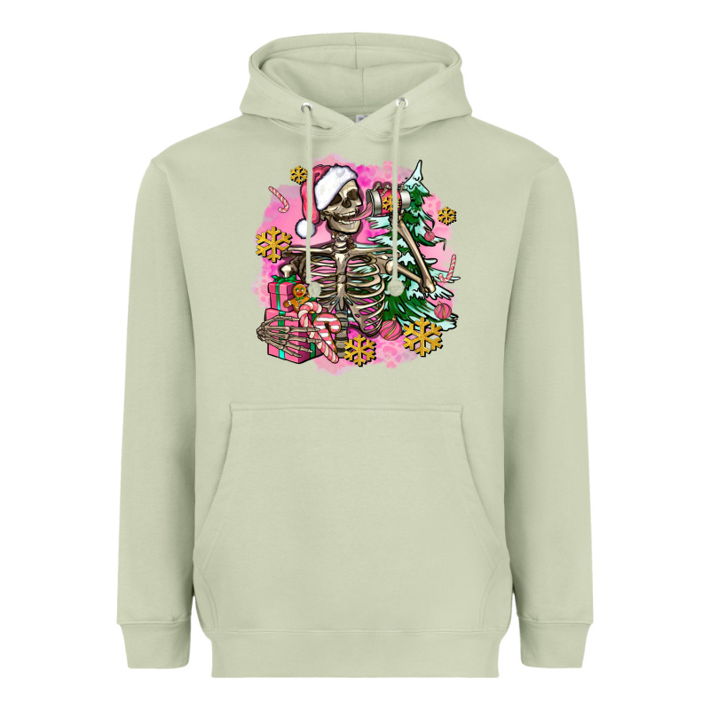 Pink Coffee Gifts Christmas Skeleton Coffee Heavyweight Hoodie by AdoDesignShop | Teevron