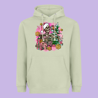 Pink Coffee Gifts Christmas Skeleton Coffee Heavyweight Hoodie Designed By Adodesignshop