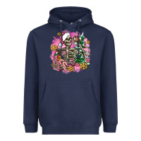 Navy pink coffee gifts christmas skeleton coffee Heavyweight Hoodie - AdoDesignShop