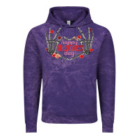Cloud Purple Happy Valentine's Day skeleton hands Vintage Hoodie - FaDigitalArtStudio