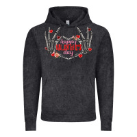 Vintage Black Happy Valentine's Day skeleton hands Vintage Hoodie - FaDigitalArtStudio