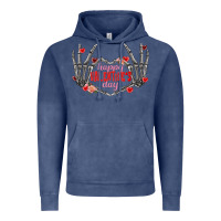 Vintage Denim Happy Valentine's Day skeleton hands Vintage Hoodie - FaDigitalArtStudio