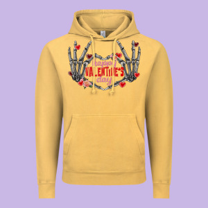 Happy Valentine's Day Skeleton Hands Vintage Hoodie Designed By Fadigitalartstudio