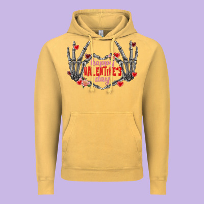 Happy Valentine's Day Skeleton Hands Vintage Hoodie Designed By Fadigitalartstudio